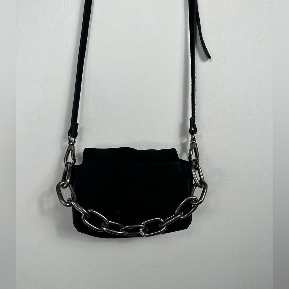 Free people leather crossbody - Black suede